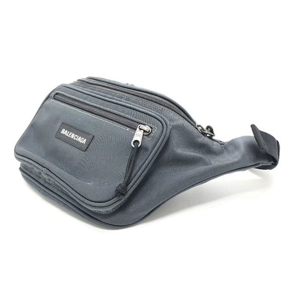 BALENCIAGA 482389 Waist pouch Explorer Belt bag Hip bag -Waist Pouch Nylon Gray - Picture 7 of 16